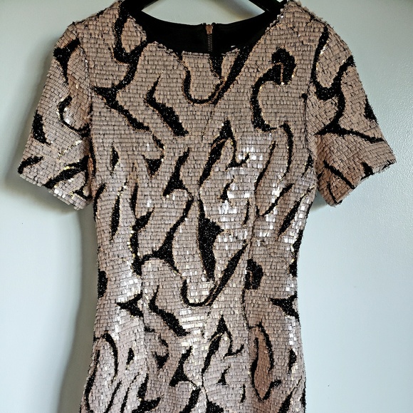 Topshop Sequin Tinsel T-shirt Dress - Picture 5 of 8